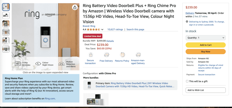 Amazon: Ring Battery Video Doorbell Plus + Ring Chime Pro – Now $239 – 20% Off